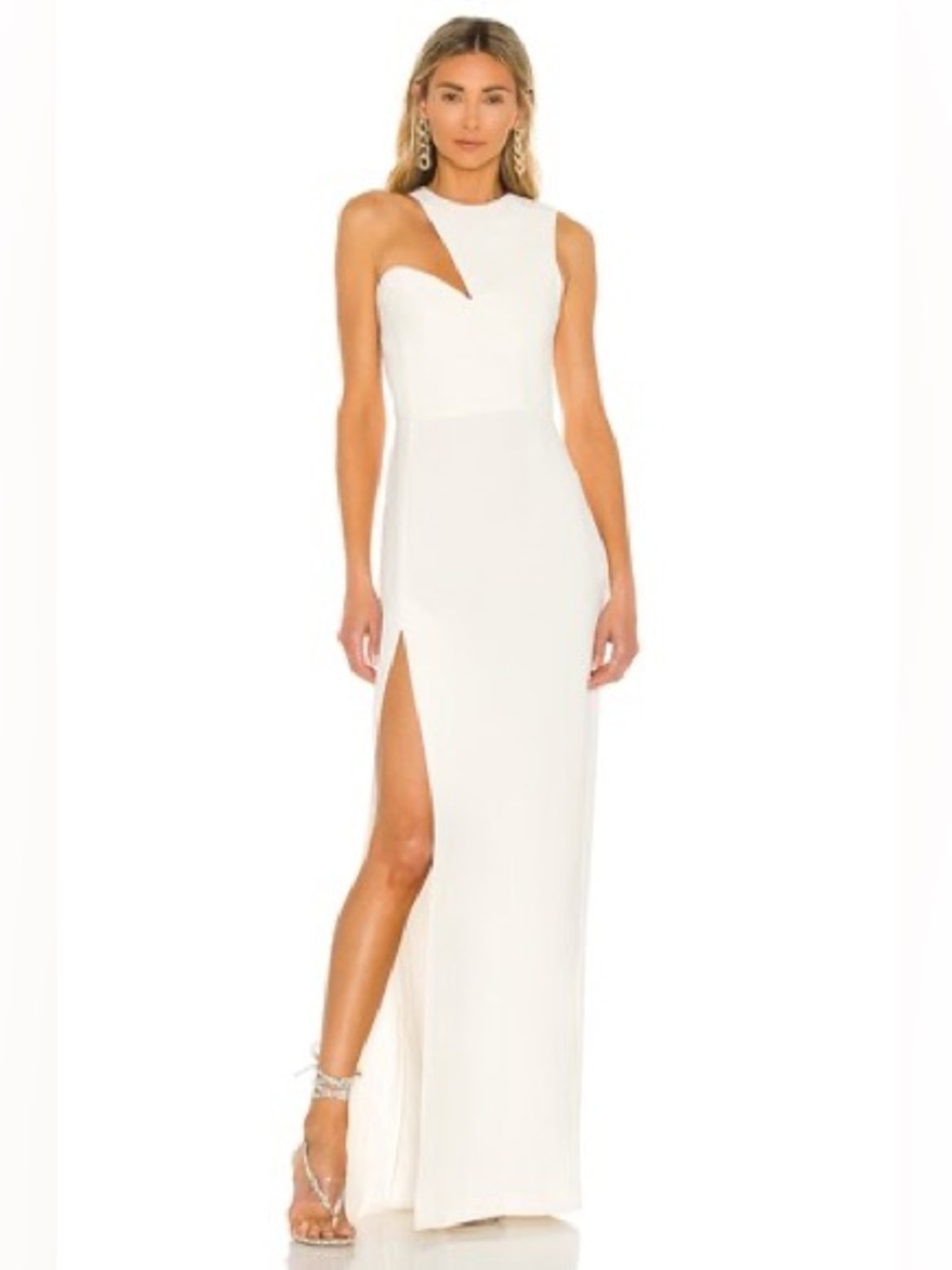 Amanda Uprichard v REVOLVE Gilda Gown Ivory one shoulder Graduation Bridal M - Picture 2 of 10